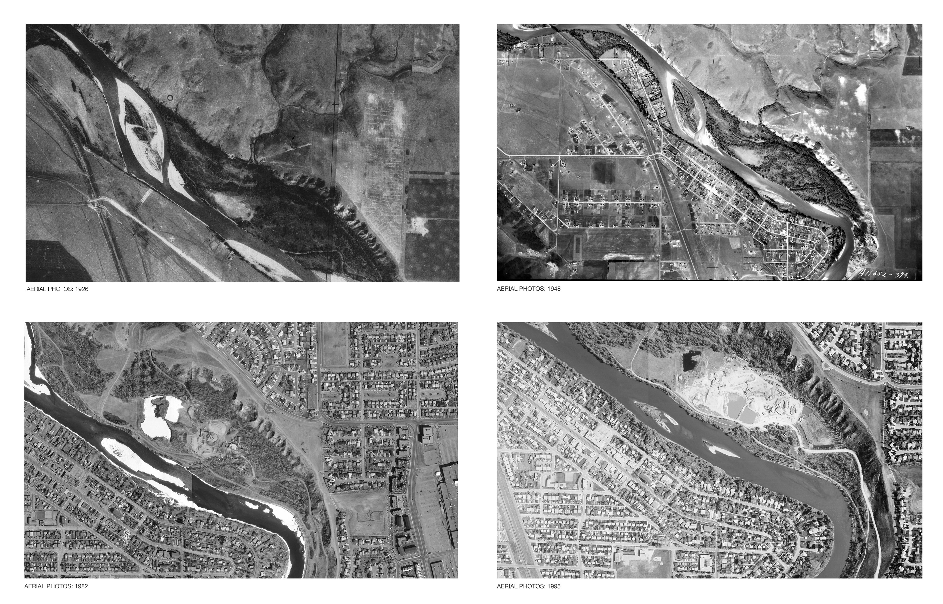 Aerial site imagery timeline 1926-1995