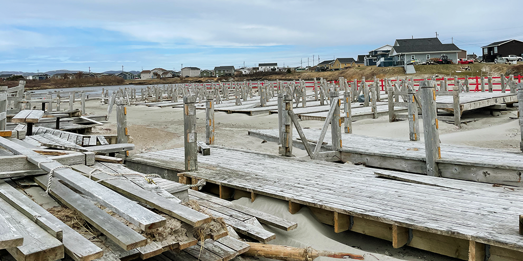 Boardwalk damage following Fiona. (Image: M&W)