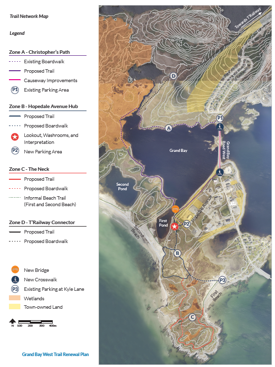 Proposed trail network zoning map (Image: M&W).
