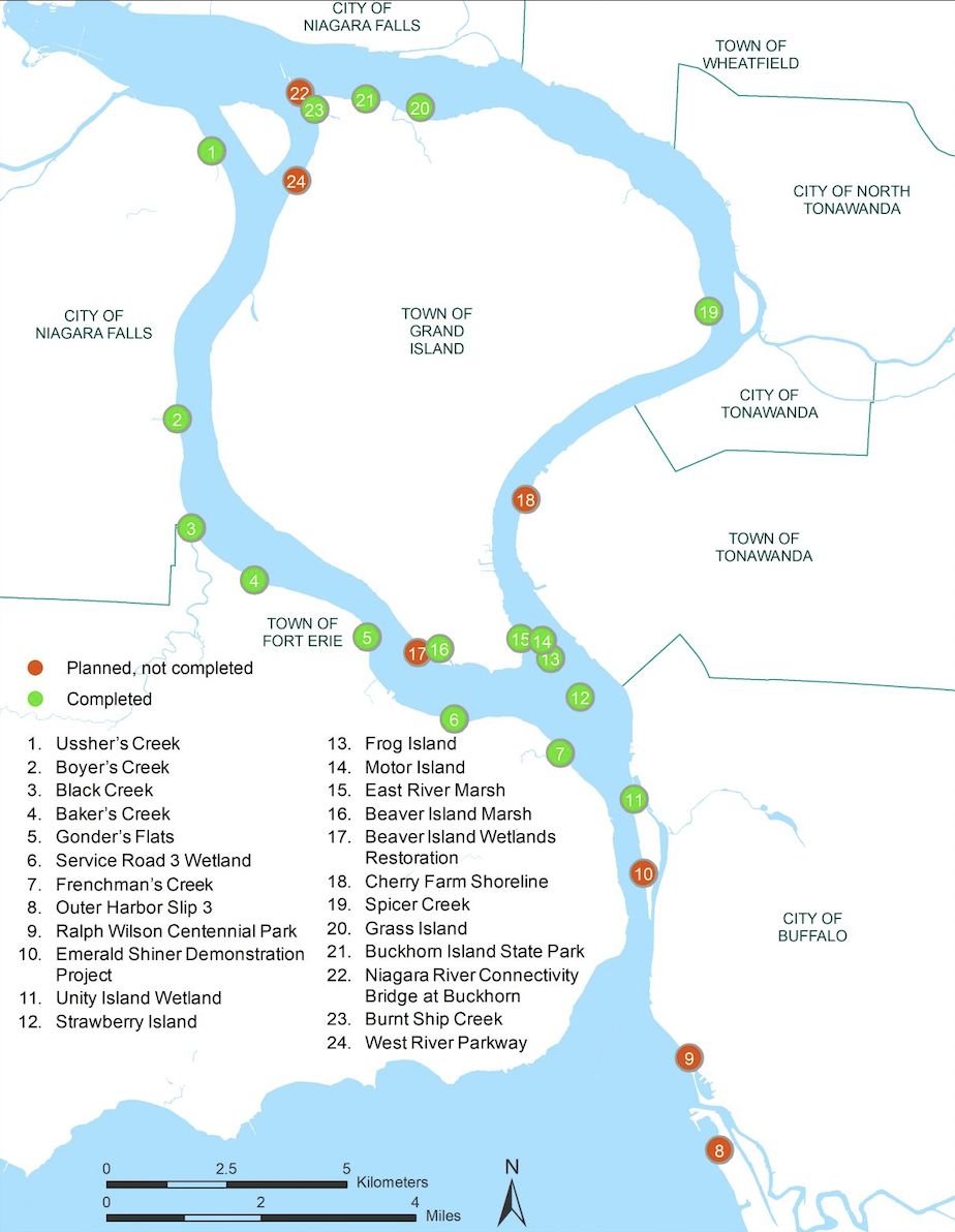 Bi-national project sites, May 2022. (Image: NPC)