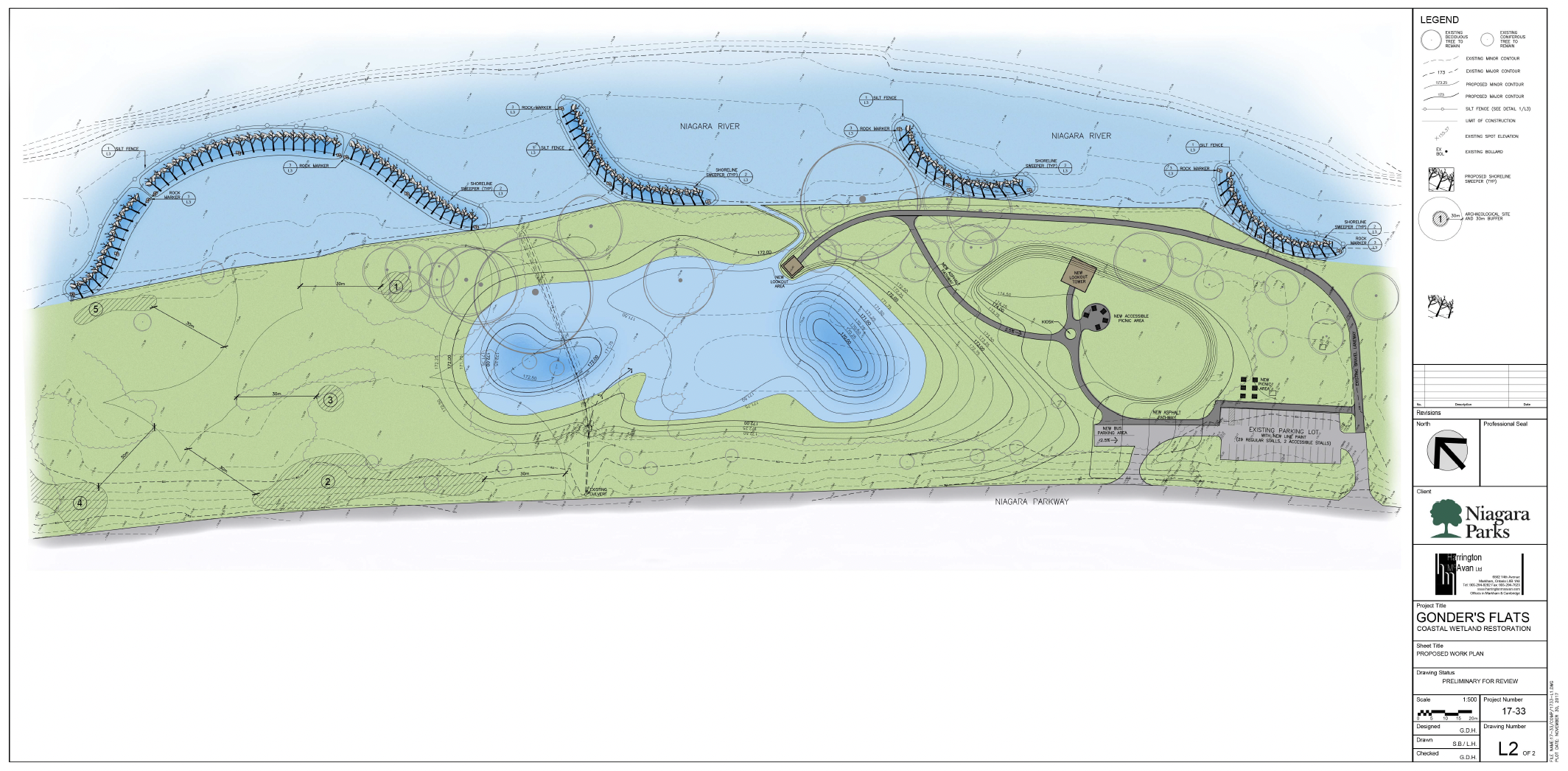 Gonders Flats: Example of coastal restoration site plan. (Image: NPC)