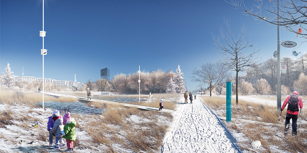 Wet Bioretention Basins of Philippe-Laheurte Park.&nbsp;(Image: Project Team)