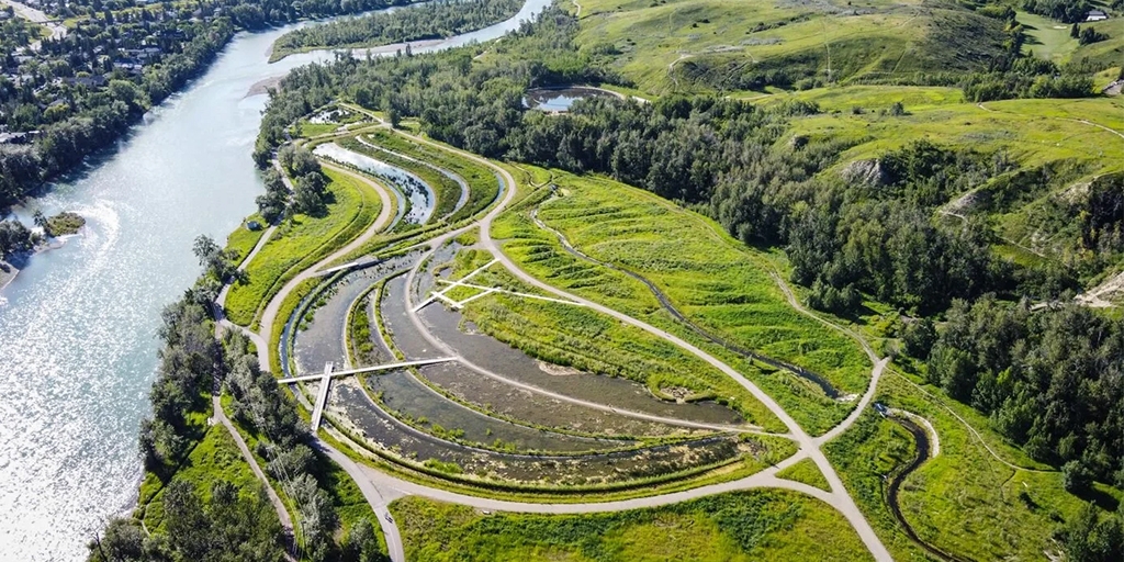 Elevated perspective view of Dale Hodges Park
