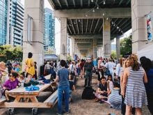 There is a deliberately spontaneous and flexible nature to the spaces, designed as places in progress rather than fixed.  Image Credit The Bentway Conservancy