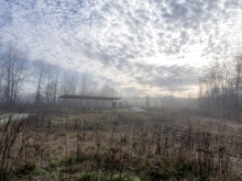 The landscape changes dramatically with the seasons. Photo of the meadow was captured in early winter.