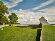 The sculpture 'Time', by Rosso Eloul, commissioned in 1973, remains an icon in the revitalized Breakwater Park