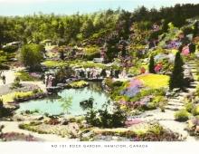 Period postcard of The Rock Garden, circa 1937, meaning shortly after its dedication.