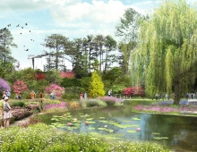 Rendering by JRS of the proposed visual experience in The Rock Garden to convey the design intentions, and which assisted fund-raising during the masterplan and implementation phases.
