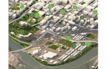 Lively public graphics and animations explain the benefits of multi-functional open spaces.
