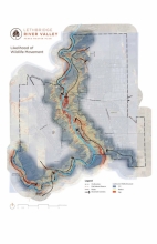 Circuitscape wildlife movement flow modeling identified areas where human-wildlife interactions are most likely.