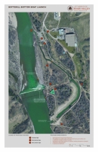 Site level design for the Botterill Bottom amenity node, including a proposed whitewater play area.