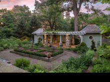 The sunken garden, created in the footprint of the former house with salvaged materials, is a modern day answer to being environmentally sensitive while remaining true to the historic authenticity of the site.