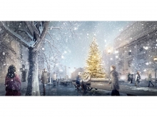 In winter, as in most major northern cities, a huge Christmas tree will adorn th