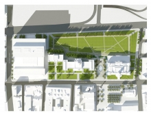 The development plan preserves and re-establishes the formal characteristics of 